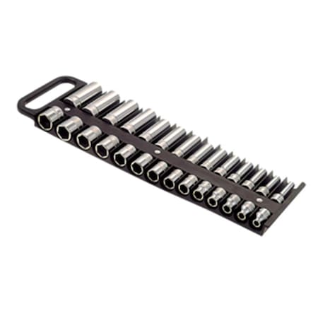 Tool Time 40210 0.375 Inch 28pc Socket Holder - Black TO952063